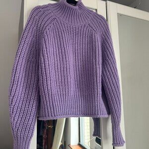 H&M Large cable knit purple lavender sweater (L)